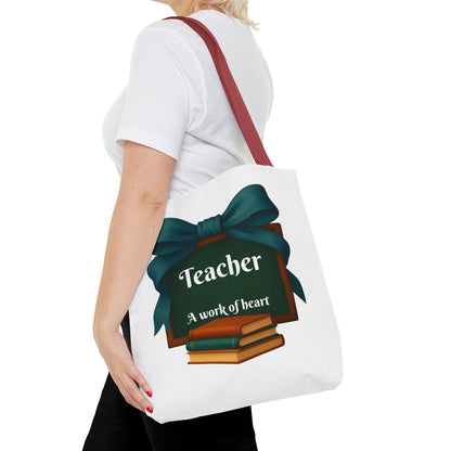 Personalize Unisex Teacher Appreciation Tote Bag, Gift for Educators, Back to School, Messy Coquette Design