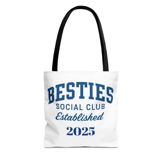 Personalize Besties Social Club Tote Bag - Perfect for Friendships, Gift for Best Friends, Everyday Use Polyester Bag