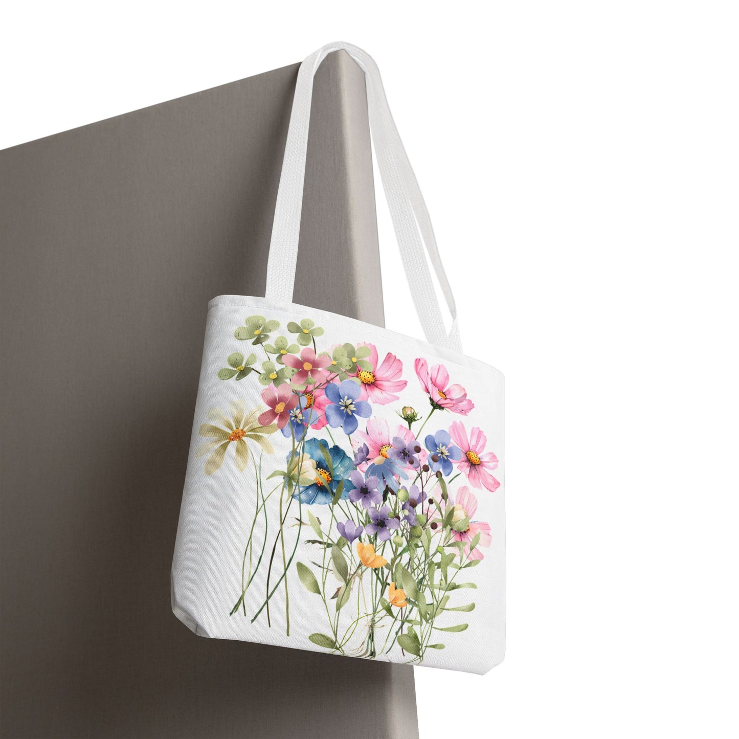 Pastel Floral Tote Bag - Pretty Wildflower Design, Reusable Eco-Friendly Shopping Bag, Gift for Her, Summer Accessory, Beach Bag