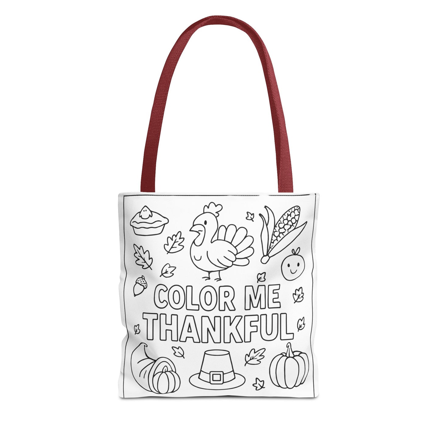 Thankful Coloring Tote Bag, Fall Gift, Thanksgiving, Kid's Creative Activity, Eco-Friendly Shopping
