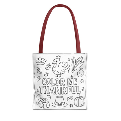 Thankful Coloring Tote Bag, Fall Gift, Thanksgiving, Kid's Creative Activity, Eco-Friendly Shopping