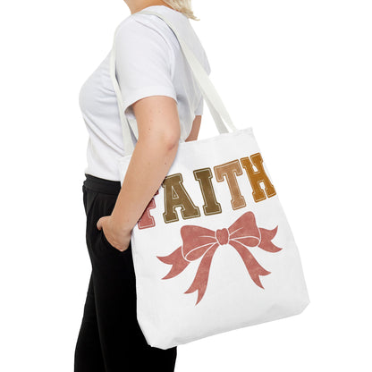 Faith-Inspired Tote Bag with Coquette Bow | Motivational Gift, Faith Bag, Spiritual Accessories, Everyday Use, Christian Tote