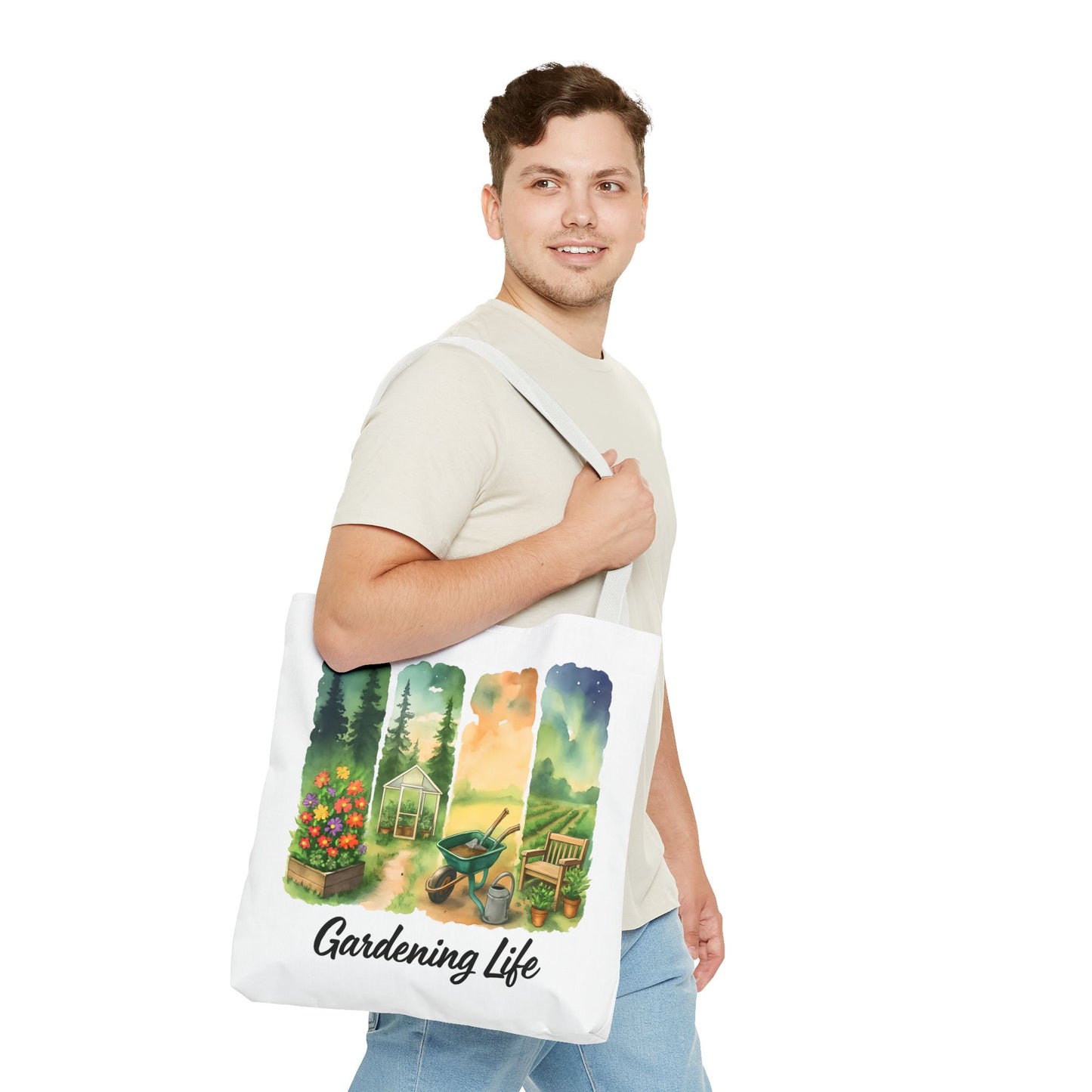 Gardening Life Tote Bag | Gardening Accessory, Shopping Bag, Gift for Gardeners, Floral Design, Reusable Tote