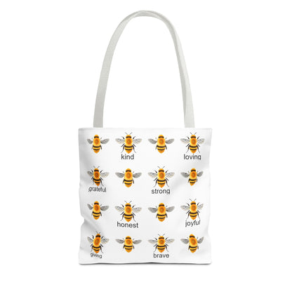 Inspirational Bee Tote Bag, Eco-Friendly Bag for Shopping, Gift for Friends, Kindness Quote Bag, Positive Affirmation Tote