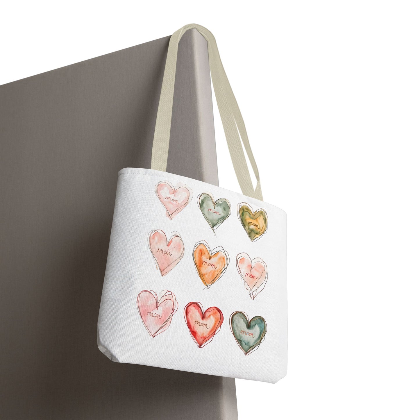 Mom Heart Design Tote Bag, Gift For Her, Shopping, Beach or Library Carryall