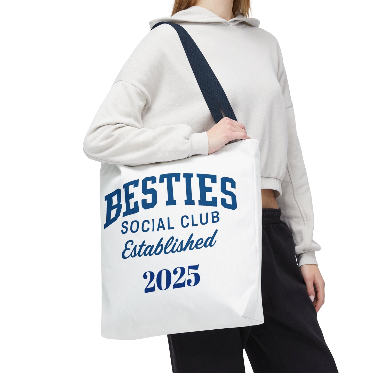 Personalize Besties Social Club Tote Bag - Perfect for Friendships, Gift for Best Friends, Everyday Use Polyester Bag