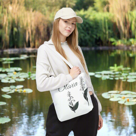 custom lily of the valley tote bag