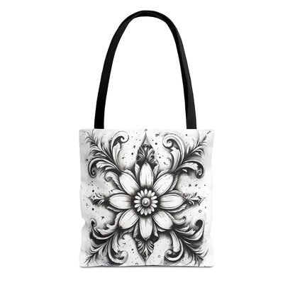 Black and White Geometric Design Tote Bag, Art Tote for Everyday Use, Eco-Friendly Gift, Unisex Design