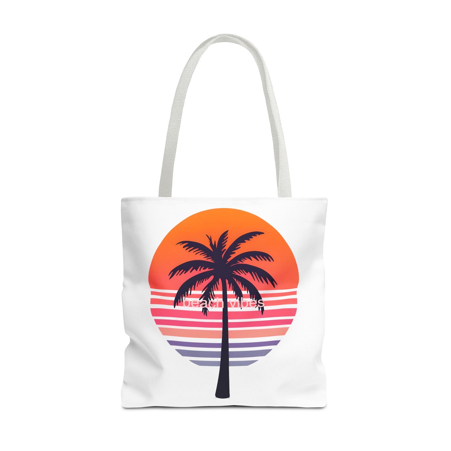 Tote Bag for Beach Lovers, Sunset Palm Tree Design, Eco-Friendly Shopping Bag, Perfect Gift for Summer Adventures, AOP Tote
