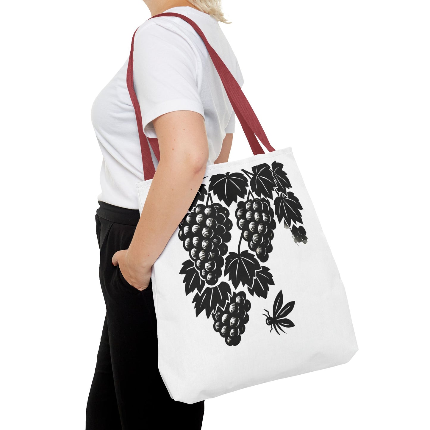 Grape Vine Tote Bag - Stylish Reusable Shopping Bag, Gift for Wine Lovers, Farmers Market Accessory, Elegant Floral Design