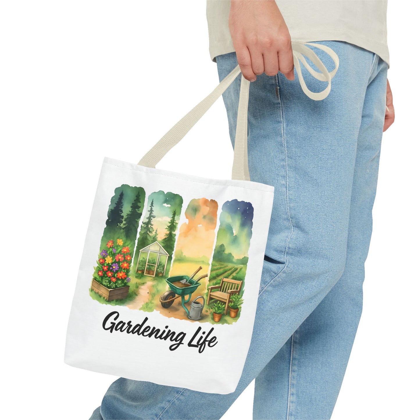 Gardening Life Tote Bag | Gardening Accessory, Shopping Bag, Gift for Gardeners, Floral Design, Reusable Tote