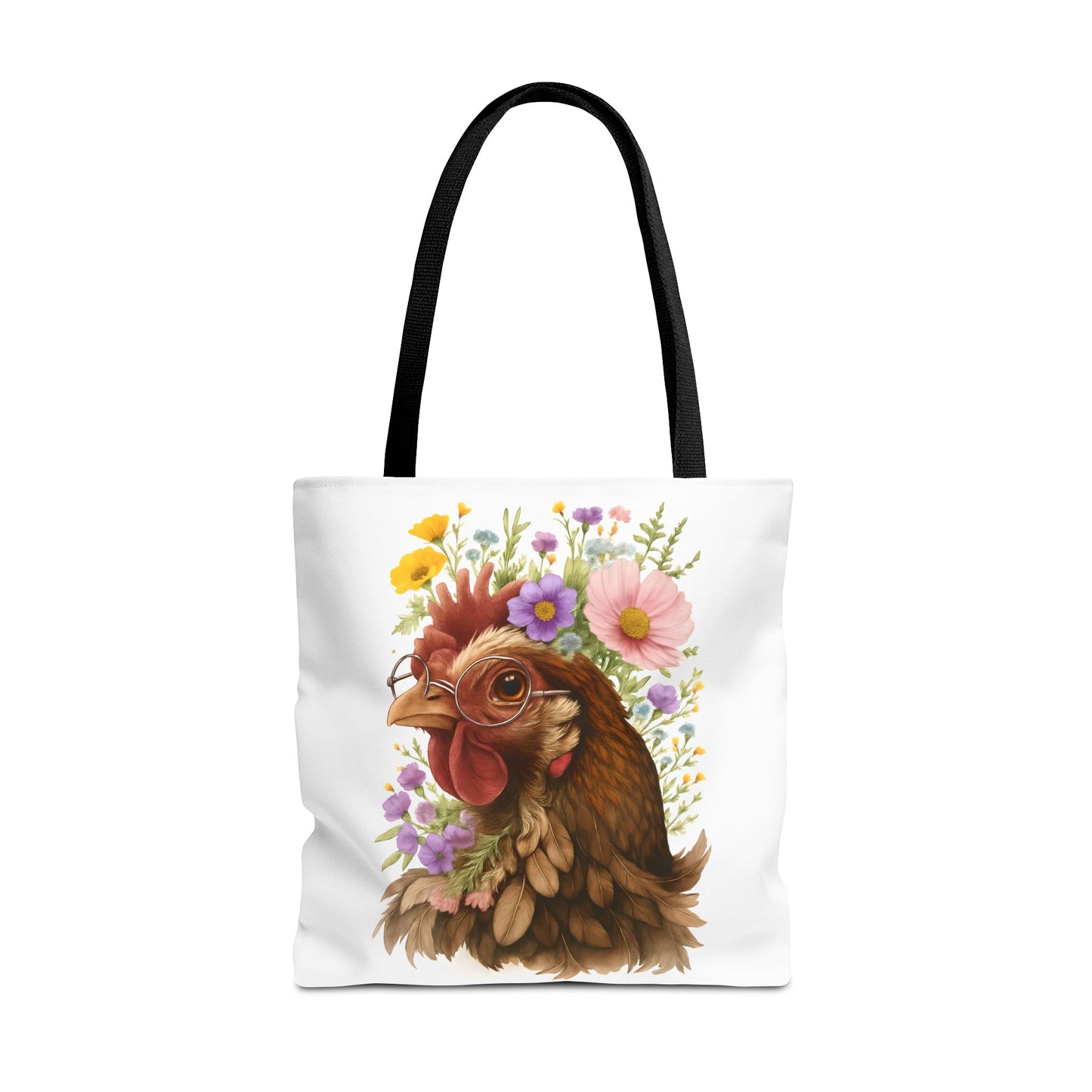 Floral Chicken Tote Bag, Farmhouse Decor, Gifts for Chicken Lovers, Cute Animal Tote, Spring and Summer Bags