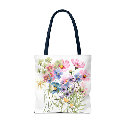 Pastel Floral Tote Bag - Pretty Wildflower Design, Reusable Eco-Friendly Shopping Bag, Gift for Her, Summer Accessory, Beach Bag