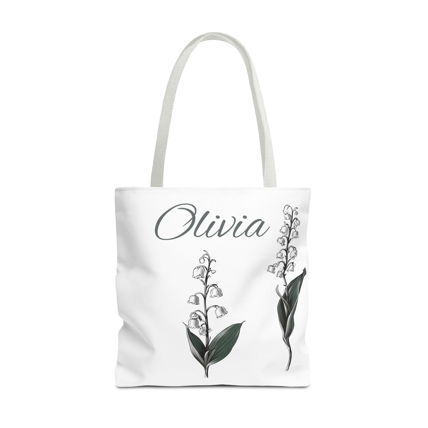 Personalized Lily of the Valley Tote Bag - Eco-friendly Reusable Shopping Tote, May Birth Month Flower Gift, Women’s Accessory