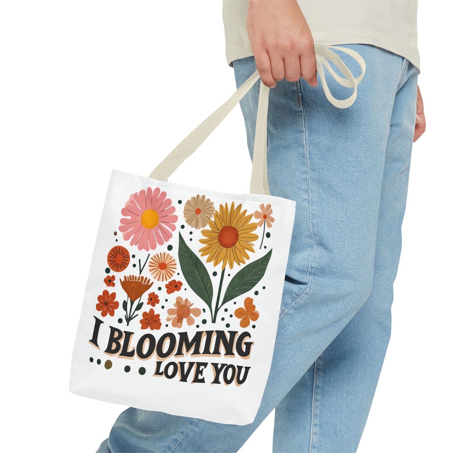 Floral Tote Bag - "I Blooming Love You" - Perfect Gift for Birthdays, Mother's Day, or Spring Celebrations, Floral Shopping Bag, [...]