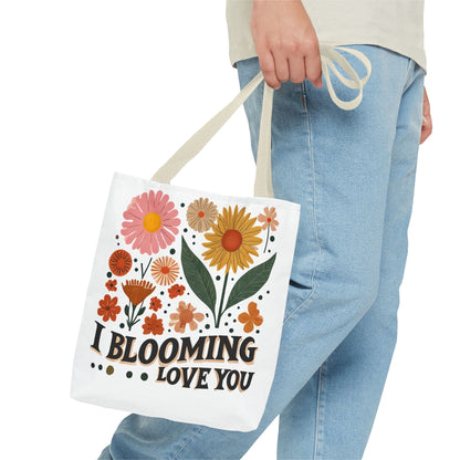 Floral Tote Bag - "I Blooming Love You" - Perfect Gift for Birthdays, Mother's Day, or Spring Celebrations, Floral Shopping Bag, [...]