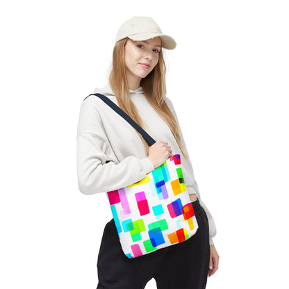 Colorful Geometric Tote Bag, Vibrant Beach Bag, Eclectic Boho Grocery Tote, Unique Gift for Her, Abstract Artistic Accessory