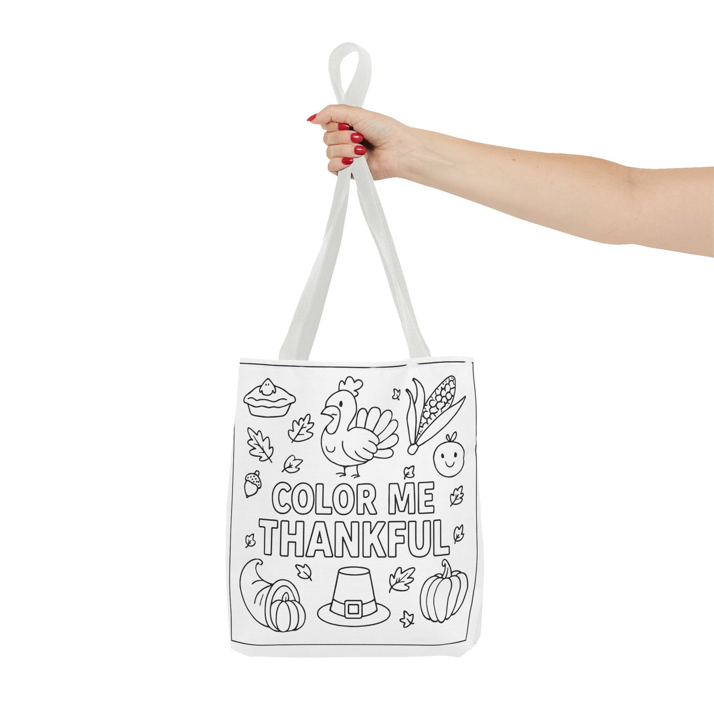 Thankful Coloring Tote Bag, Fall Gift, Thanksgiving, Kid's Creative Activity, Eco-Friendly Shopping
