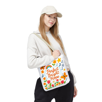 Perfect Bright Hope Floral Tote Bag, Colorful Reusable Eco-Friendly Shopping Bag, Gift for Her, Spring Tote, Everyday Use, Tote with Butterflies