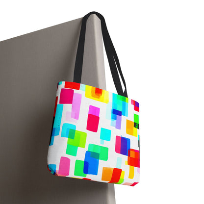 Colorful Geometric Tote Bag, Vibrant Beach Bag, Eclectic Boho Grocery Tote, Unique Gift for Her, Abstract Artistic Accessory