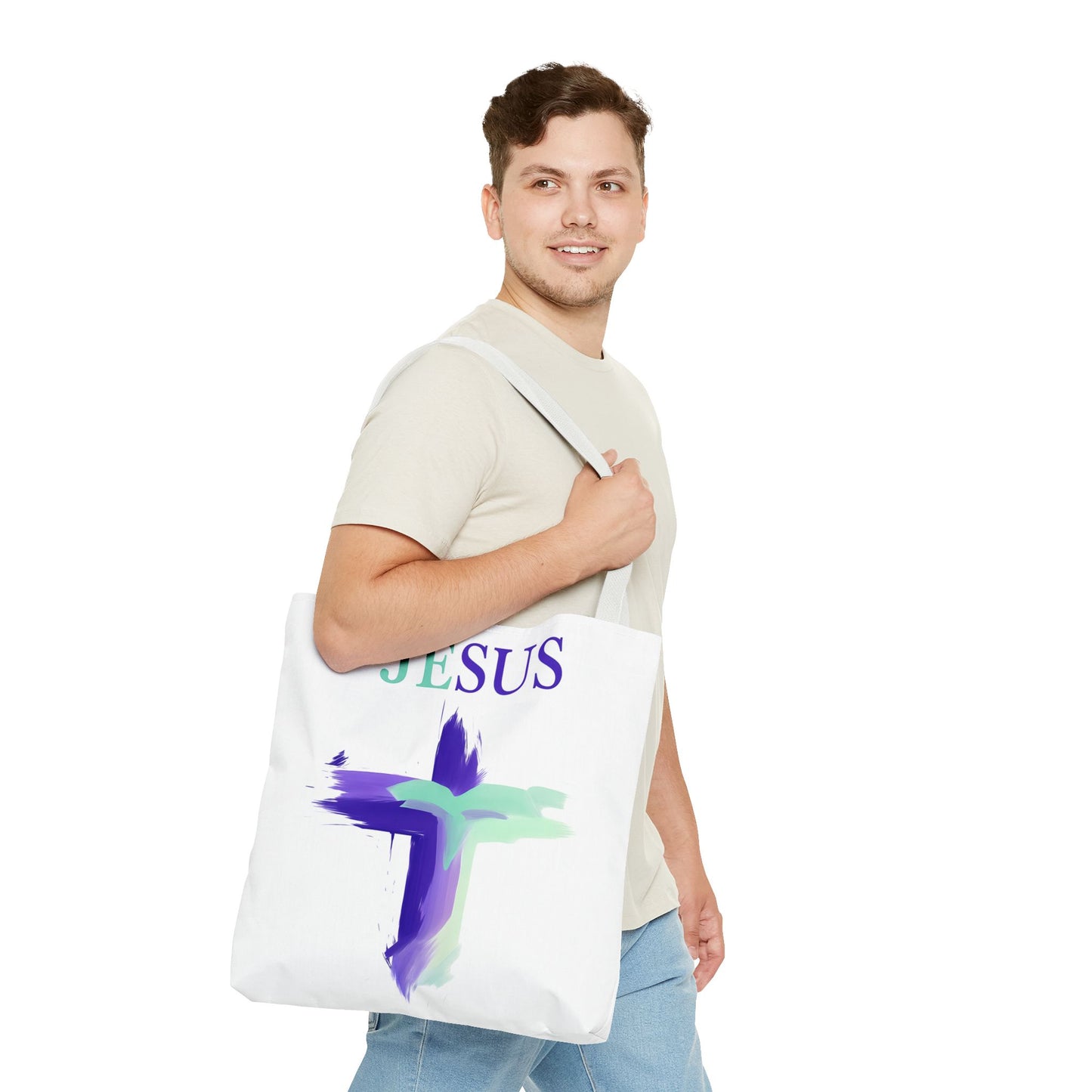 Colorful Modern Christian Tote Bag, Gift For Her, Uplifting Message, Faith Based Accessory