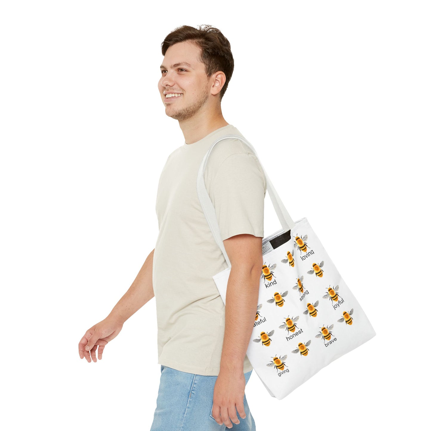 Inspirational Bee Tote Bag, Eco-Friendly Bag for Shopping, Gift for Friends, Kindness Quote Bag, Positive Affirmation Tote