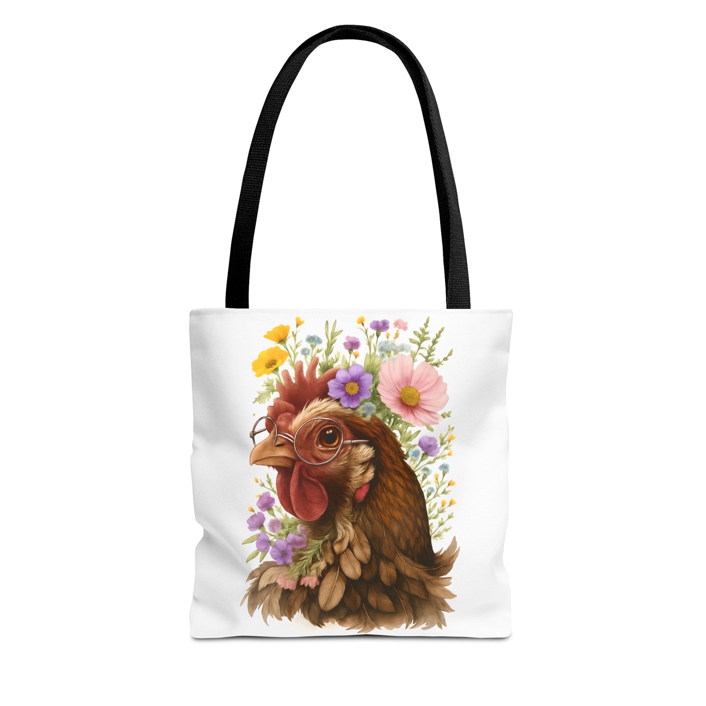 Floral Chicken Tote Bag, Farmhouse Decor, Gifts for Chicken Lovers, Cute Animal Tote, Spring and Summer Bags