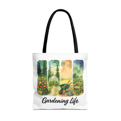 Gardening Life Tote Bag | Gardening Accessory, Shopping Bag, Gift for Gardeners, Floral Design, Reusable Tote