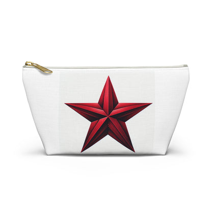 Stylish Red Star Zipper Accessory Pouch, Perfect for Gifts, Makeup Bag, Travel Organizer, Holiday & Everyday Use