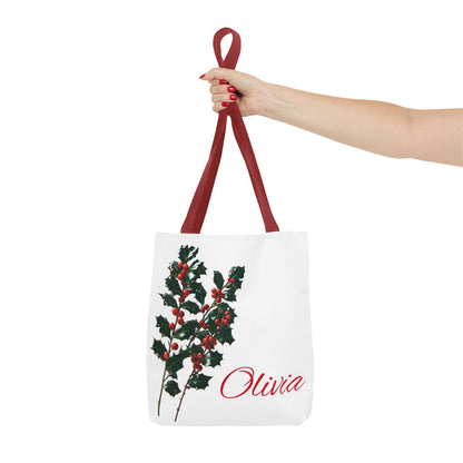 Bridesmaid Tote Bag, December Birthflower Gift, Eco-Friendly Reusable Grocery Bag, Personalized Gift