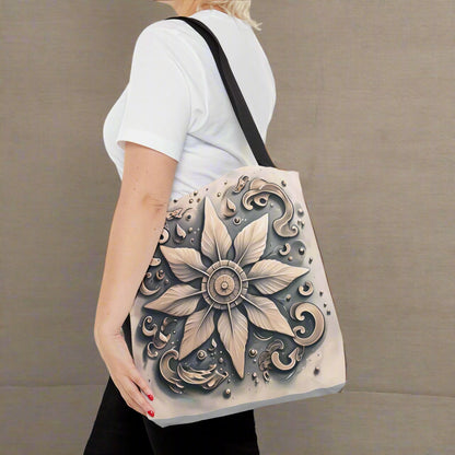 metallic unisex symmetrical design tote bag