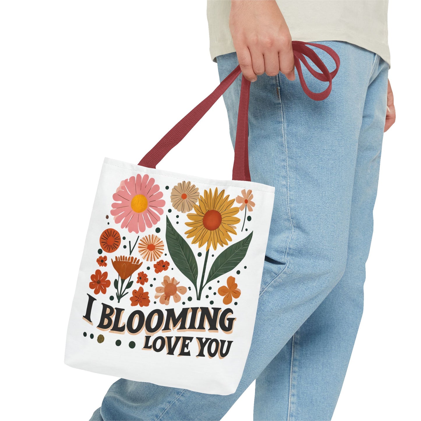 Floral Tote Bag - "I Blooming Love You" - Perfect Gift for Birthdays, Mother's Day, or Spring Celebrations, Floral Shopping Bag, [...]
