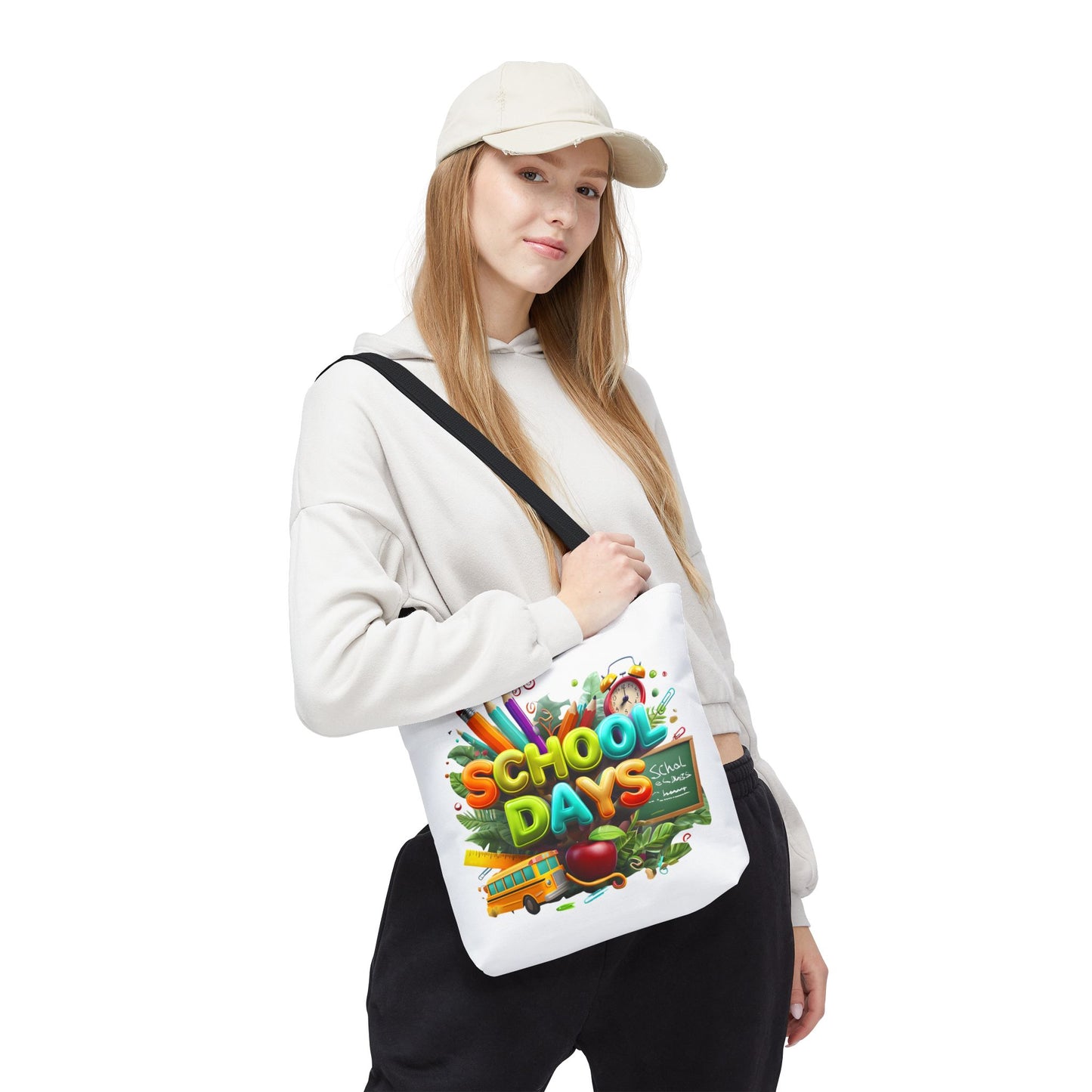 Colorful School Days Tote Bag For Students, Teachers, Back to School, Stylish Shopping Bag, Educational Gift, Eco-Friendly Reusable