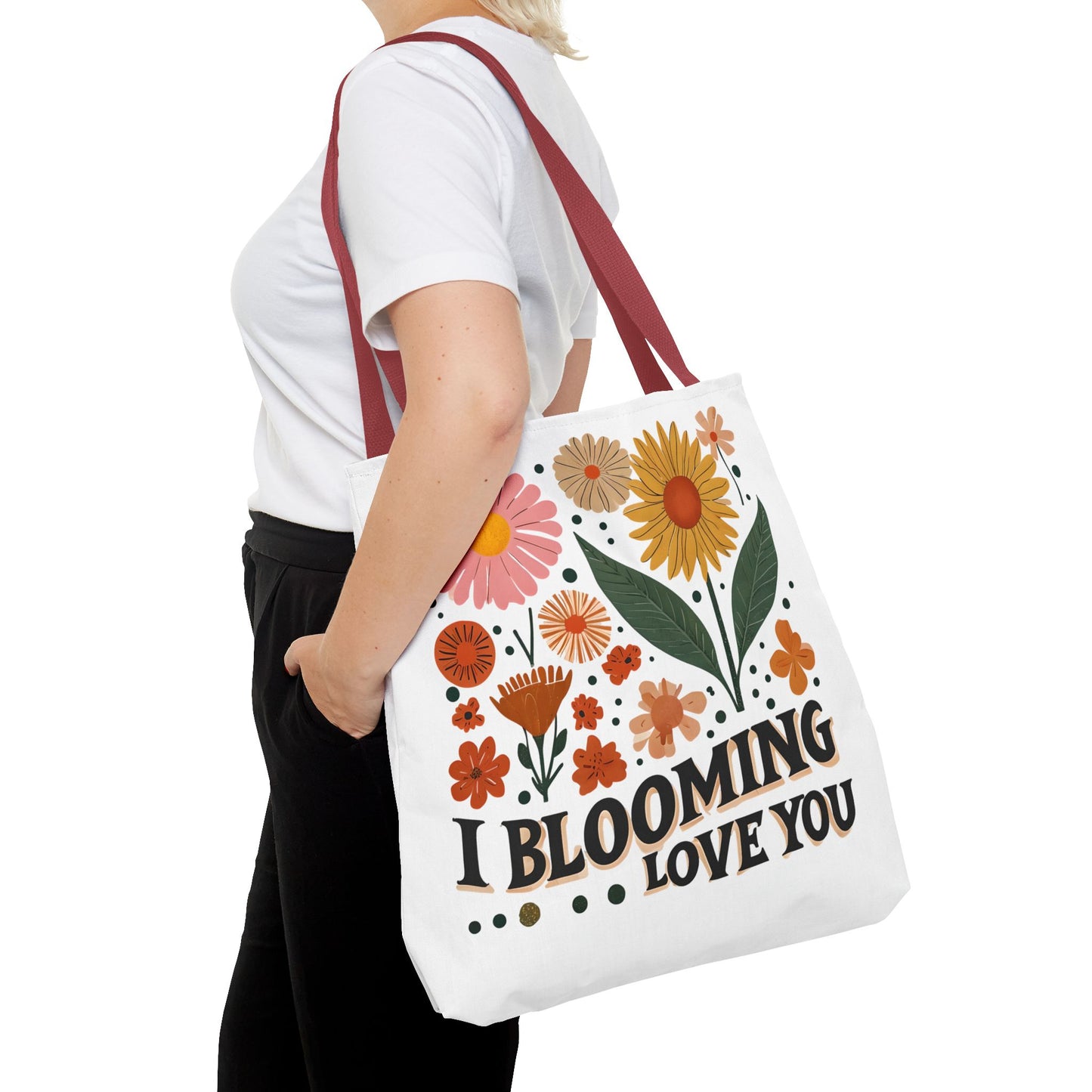 Floral Tote Bag - "I Blooming Love You" - Perfect Gift for Birthdays, Mother's Day, or Spring Celebrations, Floral Shopping Bag, [...]