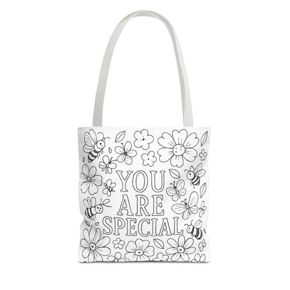You Are Special Coloring Page Tote Bag, Eco-Friendly Kids Gift, Everyday Use, Summer Accessory, Motivational Design