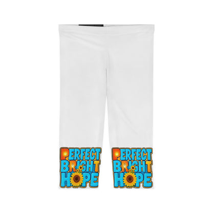Perfect Bright Hope Women's Capri Leggings, Motivational Workout Pants, Gift for Yoga Lovers, Perfect for Summer, Daily Casual Wear, Positive Vibes