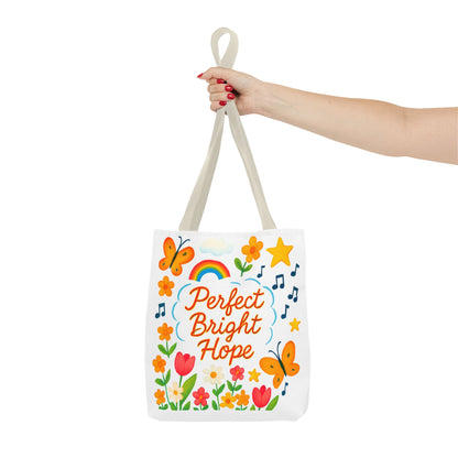 Perfect Bright Hope Floral Tote Bag, Colorful Reusable Eco-Friendly Shopping Bag, Gift for Her, Spring Tote, Everyday Use, Tote with Butterflies