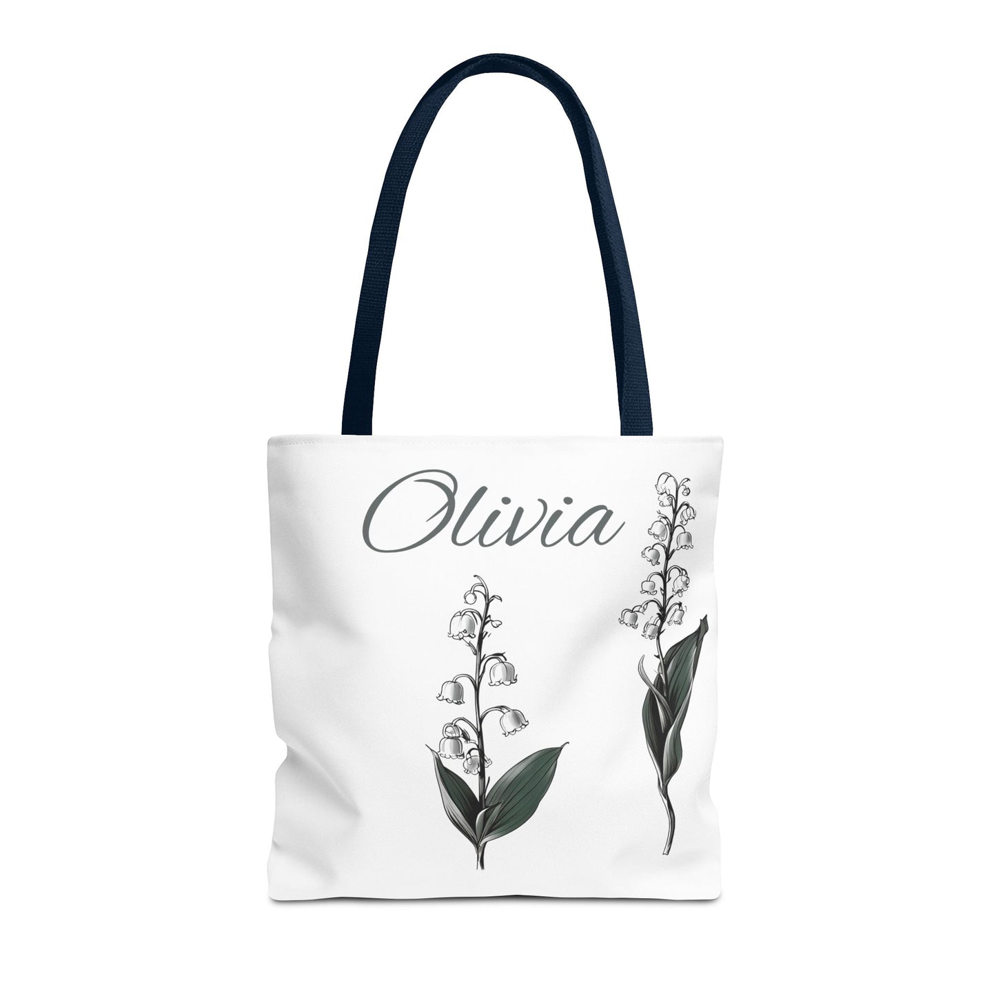 Personalized Lily of the Valley Tote Bag - Eco-friendly Reusable Shopping Tote, May Birth Month Flower Gift, Women’s Accessory