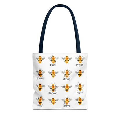 Inspirational Bee Tote Bag, Eco-Friendly Bag for Shopping, Gift for Friends, Kindness Quote Bag, Positive Affirmation Tote