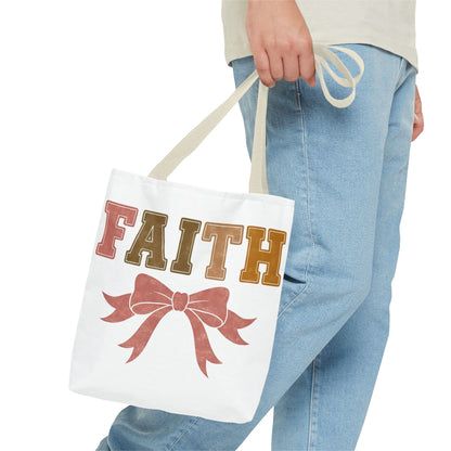 Faith-Inspired Tote Bag with Coquette Bow | Motivational Gift, Faith Bag, Spiritual Accessories, Everyday Use, Christian Tote