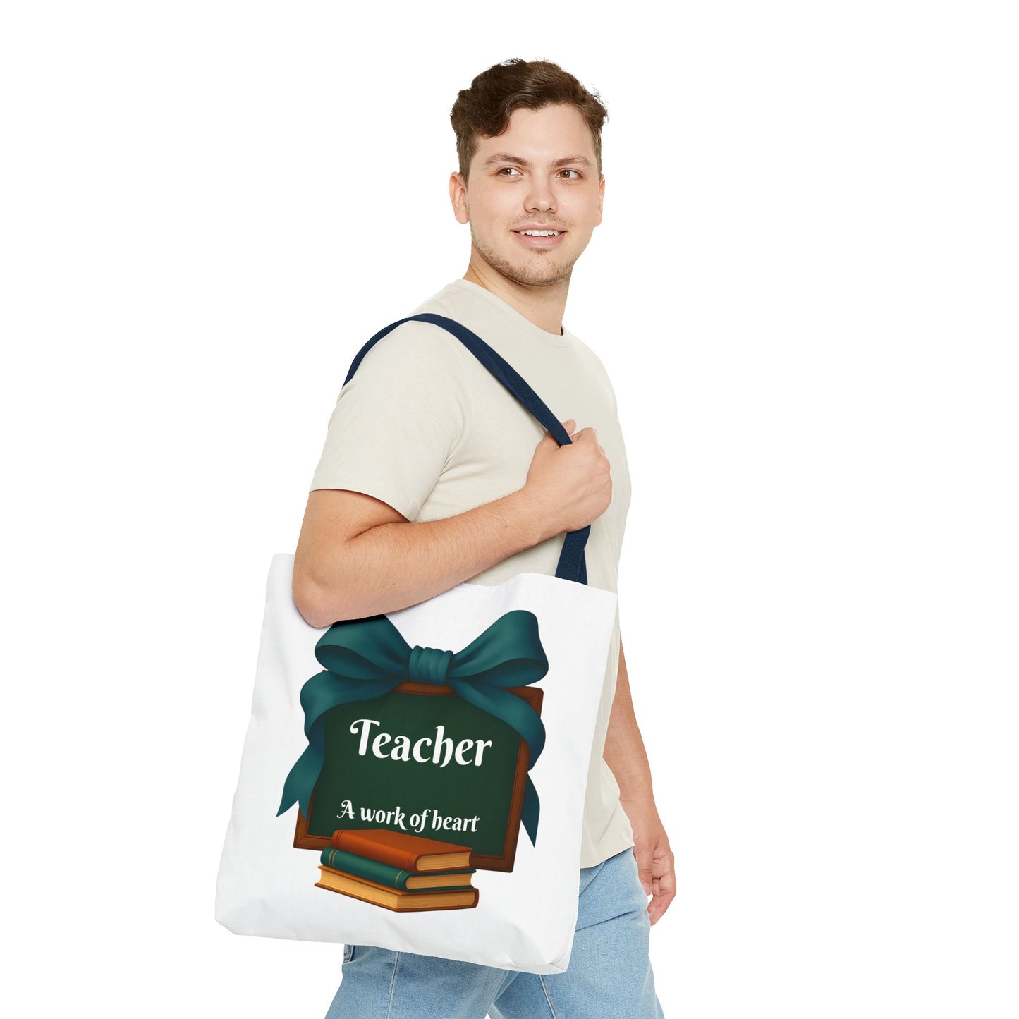 Personalize Unisex Teacher Appreciation Tote Bag, Gift for Educators, Back to School, Messy Coquette Design