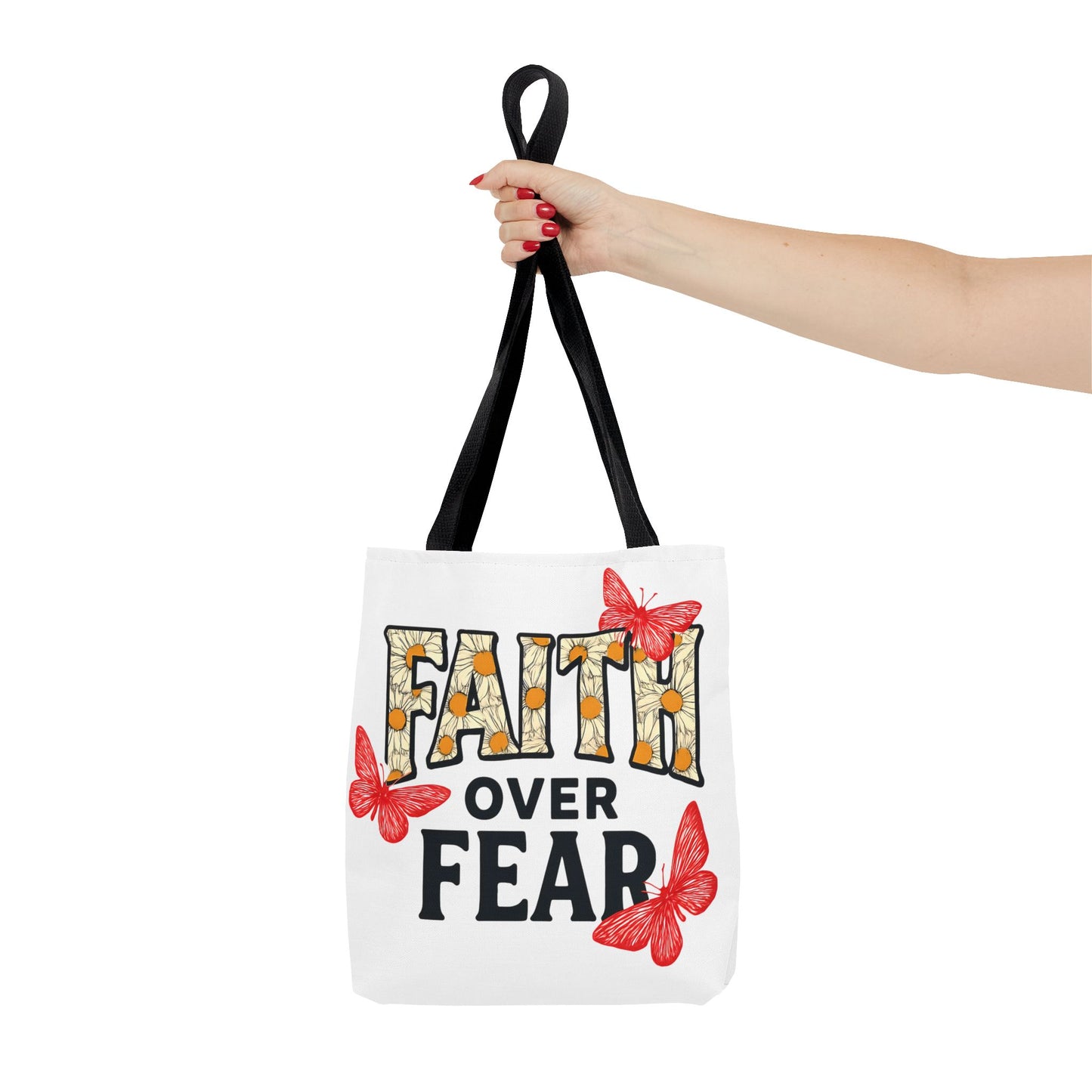 Inspiring Tote Bag – Faith Over Fear, Motivational Gift, Carry All Bag, Everyday Use, Women’s Tote, Uplifting Accessories