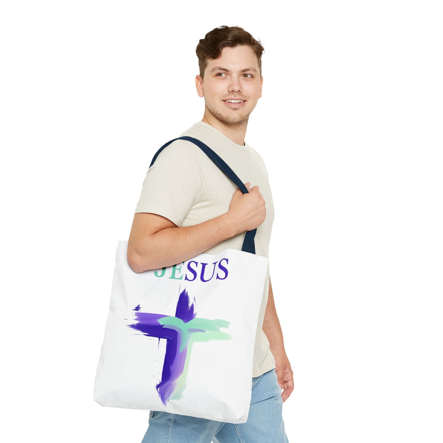 Colorful Modern Christian Tote Bag, Gift For Her, Uplifting Message, Faith Based Accessory