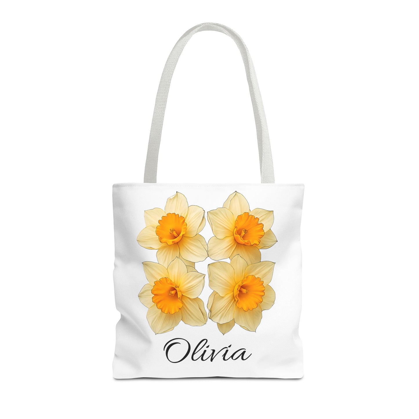 March Birth Month Flower Tote Bag, Easter Gift Bag, Custom Name Accessory, Daffodil Shoulder Bag, Women's Eco-Friendly Handbag
