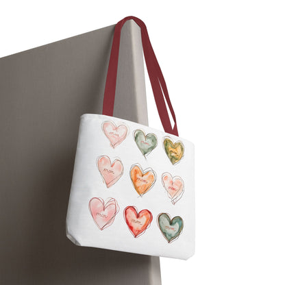 Mom Heart Design Tote Bag, Gift For Her, Shopping, Beach or Library Carryall