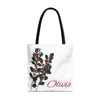 Bridesmaid Tote Bag, December Birthflower Gift, Eco-Friendly Reusable Grocery Bag, Personalized Gift