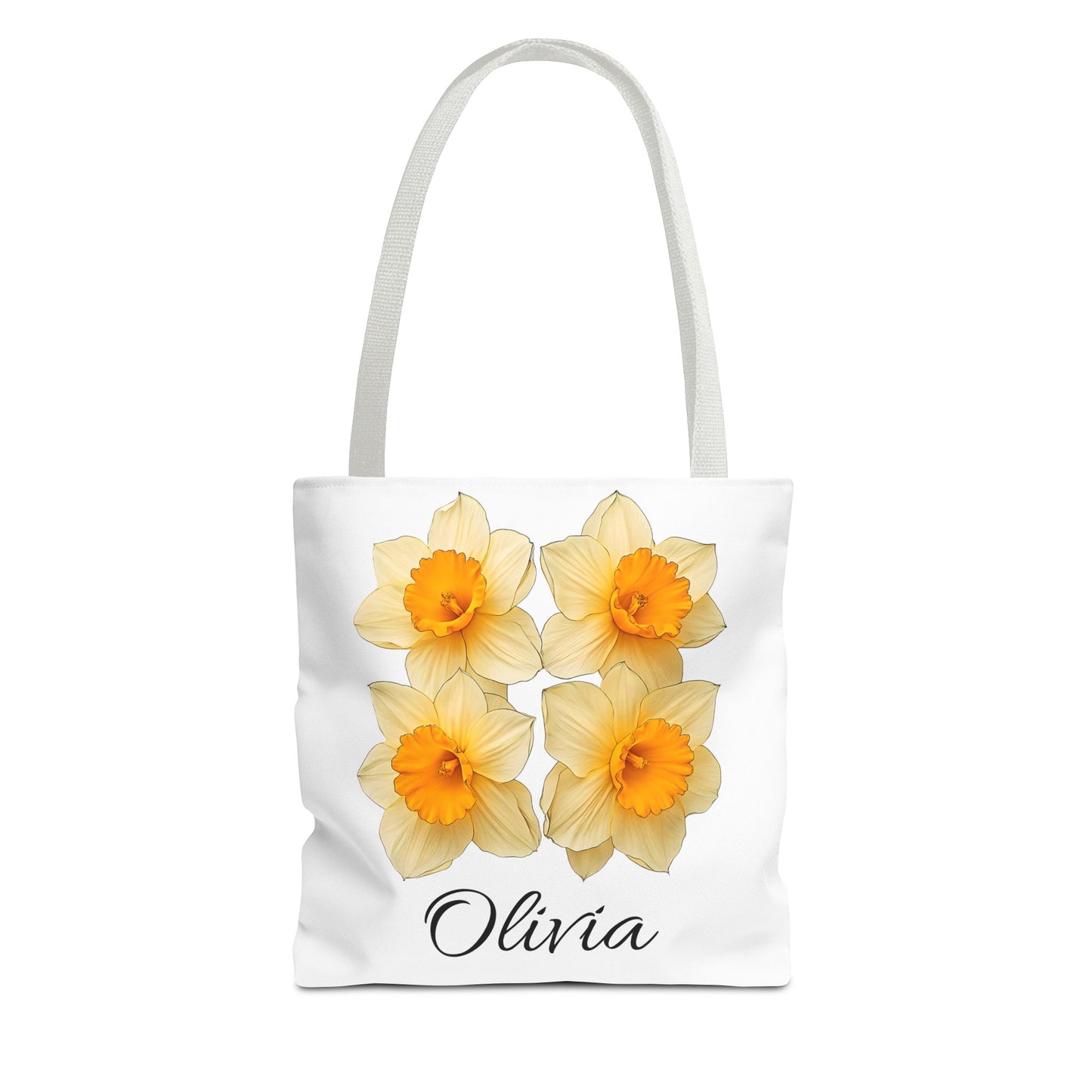 March Birth Month Flower Tote Bag, Easter Gift Bag, Custom Name Accessory, Daffodil Shoulder Bag, Women's Eco-Friendly Handbag