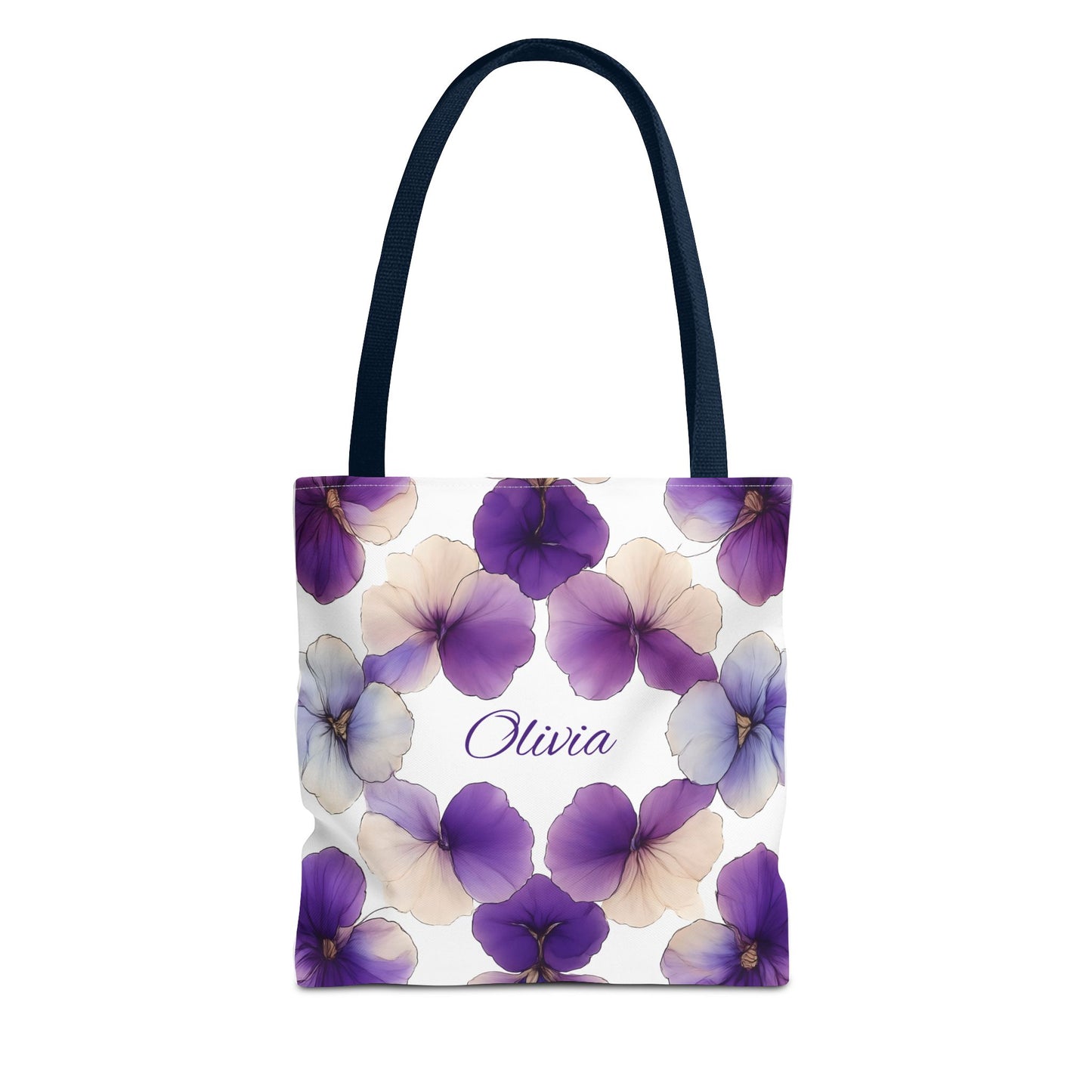 February Birth Month Flower Tote Bag, Eco-Friendly Reusable Grocery Shopping Bag, Floral Gift, Gift For Bridesmaids