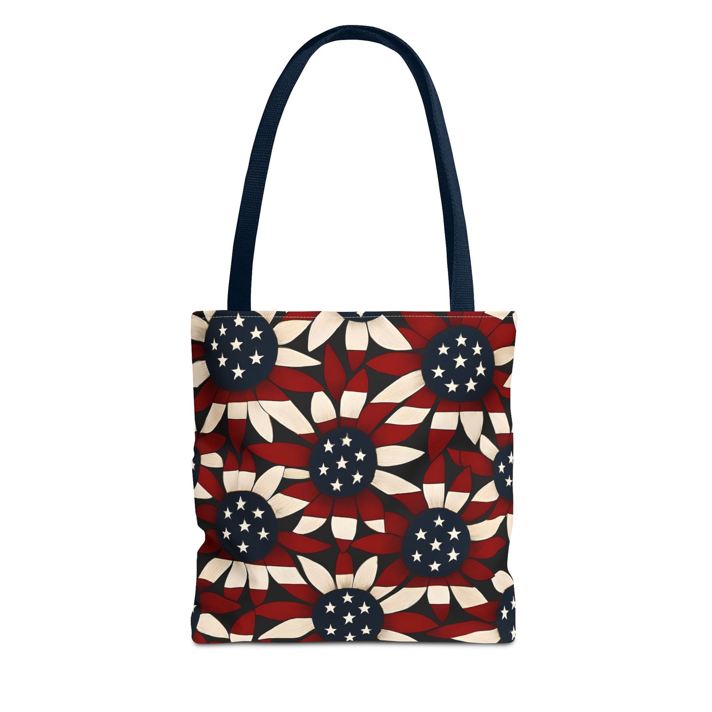 American Patriotic Tote Bag, Best Dad Gift, AOP Tote Bag, Red White Blue Handbag, Foldable Eco-Friendly Grocery Bag