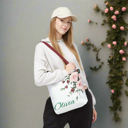 Custom name  June birthflower tote